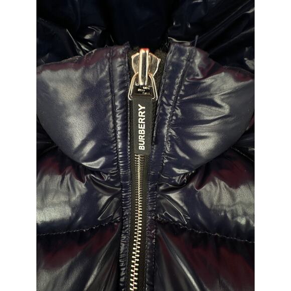 Burberry Boys' Josiah Down Filled Hooded Blue Puffer Jacket Kids Size 8 - Picture 4 of 16